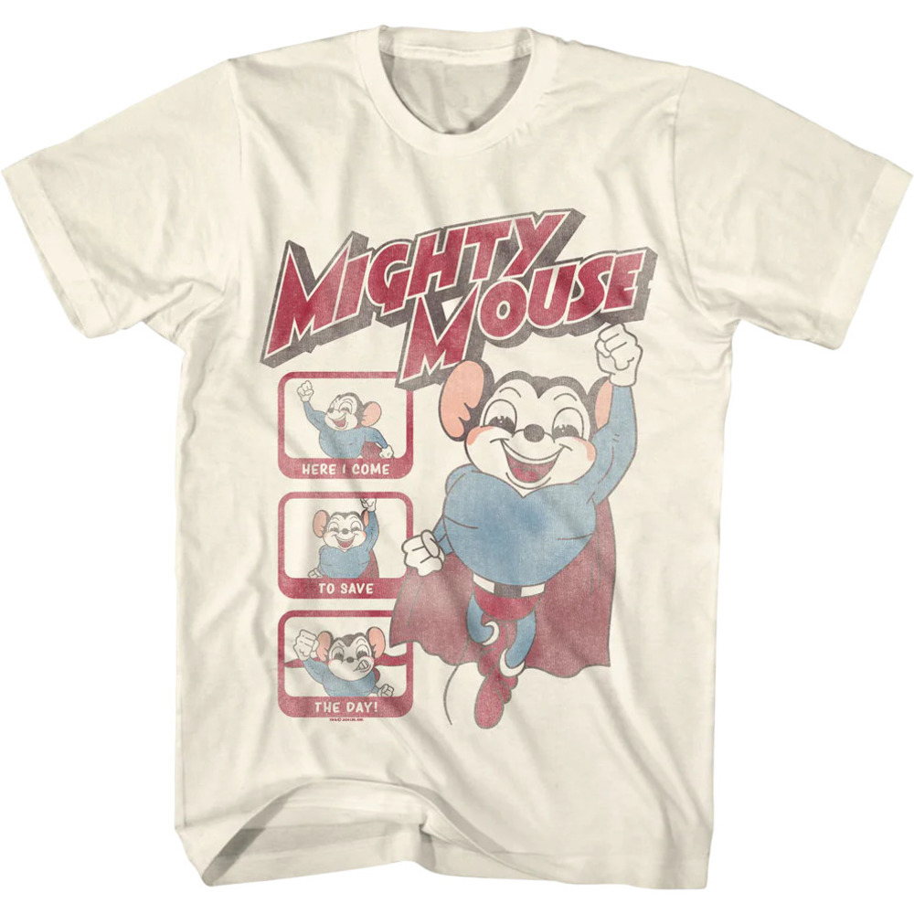 Here I Come To Save The Day Collage Mighty Mouse Tshirt